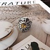 Hip-hop Style 201 Stainless Steel and Glass Finger Rings FS-WG99B6A-02-2