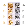 120Pcs 6 Style 304 Stainless Steel Stud Earring Pads STAS-YW0001-36-1