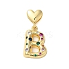 Rack Plating Brass Micro Pave Clear Cubic Zirconia Perdants KK-C067-12G-B-1