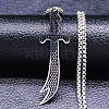 201 Stainless Steel Pendant Necklaces LS-NJEW-C066-09P-1