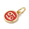 Real 18K Gold Plated Brass Enamel Charms KK-L216-001G-B-3
