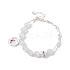 Natural Pearl & Round Cat Eye & Glass Beaded Bracelets BJEW-C068-06S-2