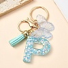Resin & Acrylic & Faux Suede Tassel Keychain KEYC-YW00117-16-1
