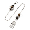 Round Natural Tiger Eye Dowsing Pendulums G-M447-07P-07-1
