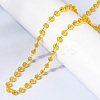 12Pcs 12 Colors 304 Stainless Steel with Glass Faceted Rondelle Bead Handmade Link Chain Birth Stone Necklaces for Women NJEW-G195-01P-4