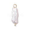 Natural Keshi Pearl Connector Charms PALLOY-JF04238-02-1