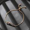 Letter Y Brass Micro Pave Cubic Zirconia Link Slider Bracelets KK-R217-55G-1