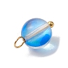 Dyed Synthetic Moonstone Round Charms PALLOY-JF02690-02-4