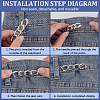 6Pcs Chain Shape Alloy Adjustable Jean Pins AJEW-GF0009-70P-6