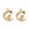 Brass Micro Pave Cubic Zirconia Pendants KK-E068-VB008-2