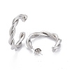 Tarnish Resistant 201 Stainless Steel Half Hoop Earrings LS-EJEW-F257-07P-2