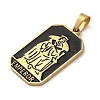 Ion Plating(IP) 304 Stainless Steel Enamel Pendants STAS-Q003-01G-06-3