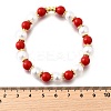 ABS Imitation Pearl Round Beads Stretch Bracelets for Women BJEW-D317-10B-G-5