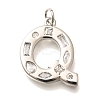 Brass Micro Pave Clear Cubic Zirconia Pendants KK-G521-01P-Q-1