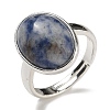 Natural & Synthetic Gemstone Oval Adjustable Rings RJEW-K371-07S-3