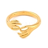 Ion Plating(IP) 304 Stainless Steel Hand Finger Rings for Women RJEW-S414-52B-G-2