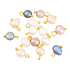 20Pcs 5 Colors Natural Cultured Freshwater Pearl  Charms PALLOY-TAC0165-3