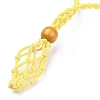 Adjustable Braided Waxed Cord Macrame Pouch Necklace Making NJEW-I243-A05-3
