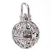 Rack Plating Brass Cage Pendants KK-S751-015P-1