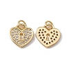 Brass Micro Pave Clear Cubic Zirconia Pendants KK-G439-16G-1