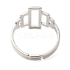 Non-Tarnish Hollow Rectangle 304 Stainless Steel Adjustable Rings for Women RJEW-N048-01P-3