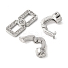Brass Pave Clear Cubic Zirconia Fold Over Clasps KK-M320-25P-2