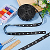 9 Yards Imitation Leather Ribbon with Platinum Plated Alloy Eyelets OCOR-AR0001-65-3