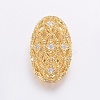 Brass Micro Pave Cubic Zirconia Beads ZIRC-G125-44G-1