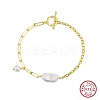 925 Sterling Silver Charm Bracelets BJEW-D343-02G-3