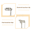4Pcs 3 Style Plastic Imitation Pearl Cuff Earrings with Crystal Rhinestone EJEW-FI0001-30-3