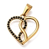 Ion Plating(IP) 304 Stainless Steel Pendants with Rhinestone STAS-Z113-12G-02-1