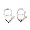 Heart Brass Enamel Lobster Claw Clasps KK-Z147-02P-02A-1