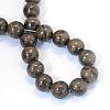 Natural Black Wood Lace Stone Round Bead Strands G-E334-8mm-03-3
