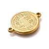 304 Stainless Steel Saint Benedict Medal Cross Connector Charms X-STAS-C119-12G-2
