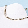 304 Stainless Steel with Cubic Zirconia Link Chain Bracelets for Women BJEW-G754-01B-G03-3