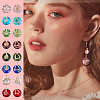   16Pcs 8 Colors Valentine's Day Glass Pendants GLAA-PH0002-24-6