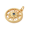 Rack Plating Brass & Cubic Zirconia Shell Pendants KK-S372-20G-2