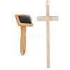 1Pc Wooden Handle with Metal Pin Macrame Fringe Comb TOOL-OC0001-88-1