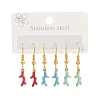 Ocean Series 304 Stainless Steel Enamel Dangle Earrings EJEW-K017-01G-G-4