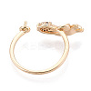 Fish Brass Micro Pave Clear Cubic Zirconia Cuff Ring Settings KK-T076-52G-3