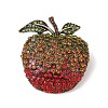 Teachers' Day Alloy Rhinestone Apple Brooches JEWB-S023-04A-1