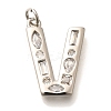Brass Micro Pave Clear Cubic Zirconia Pendants KK-G521-01P-V-1