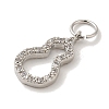 Brass Micro Pave Cubic Zirconia Charms KK-C072-46P-2