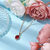 Glass Oval Pendant Necklaces NJEW-JN04928-2