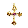 Brass Pave Cubic Zirconia Pendants KK-K302-17G-1
