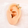 Brass Micro Pave Clear Cubic Zirconia C-Shaped Cuff Earrings LS-EJEW-D328-09G-03-3