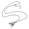 Letter A~Z Antique Silver Plated Alloy with Synthetic Turquoise Pendant Necklaces NJEW-G080-01A-3