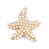 Starfish Brass ABS Imitation Pearl Pendants KK-I352-04A-G-1