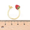 Brass with Enamel Cuff Open Rings for Women RJEW-Q019-01B-G-5