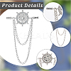 2Pcs Helm Zinc Alloy Hanging Chain Brooches with Crystal Rhinestone FIND-GF0006-83P-6